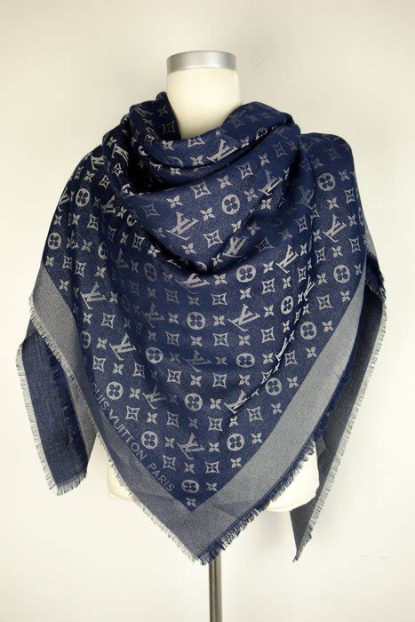 louis vuitton sjaal blauw|louis vuitton neo nate shawl.